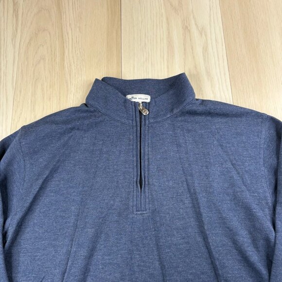 Peter Millar Mens Blue 1/4 Zip Long Sleeve Comfort Pullover Sweatshirt Size XL - Picture 3 of 10